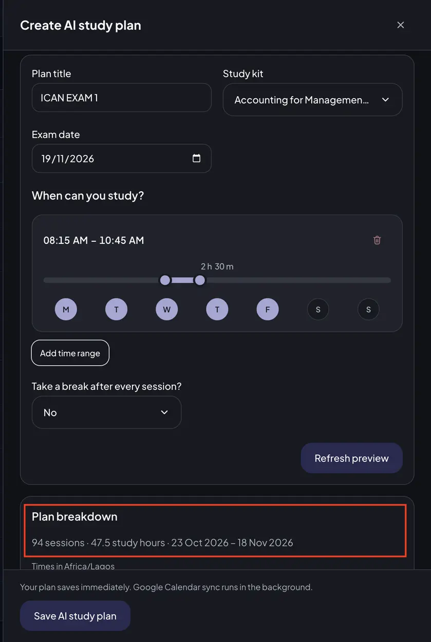 Preview AI planner